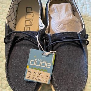 NWT Wendy Hey Dudes - blue with sparkle Sz 13 kids